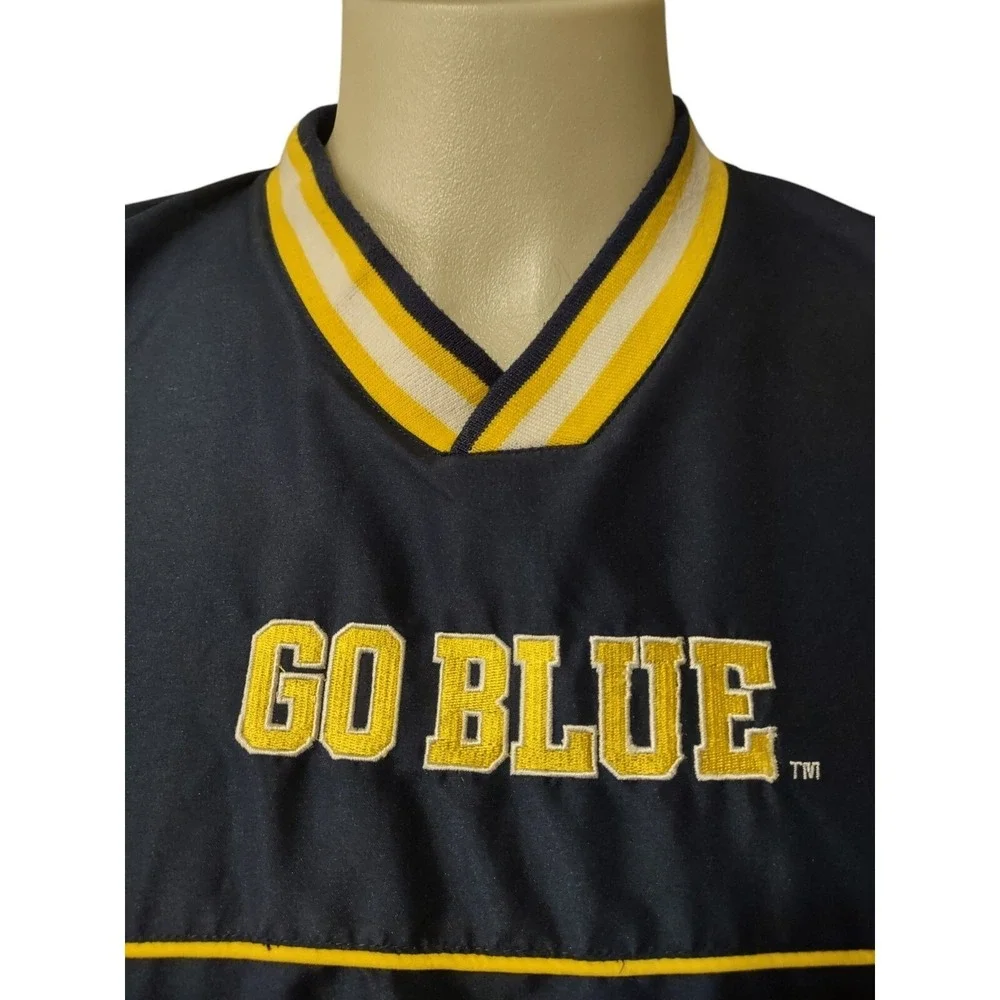 58 Sports Michigan Wolverines Windbreaker XL Mens Go Blue Pullover Navy Yellow M